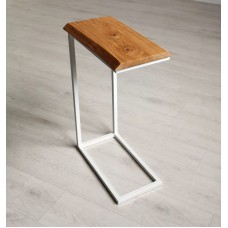 Приставной стол для ноутбука с обзолом - Белый, Дуб натуральный с обзолом