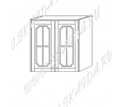 Шкаф 60 навесной (2 двери , стекло)