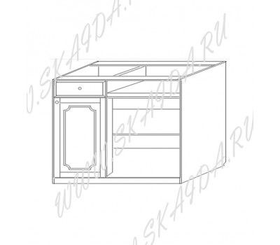Тумба под угол 100 (1 дв. + 1 ящ.) л/п