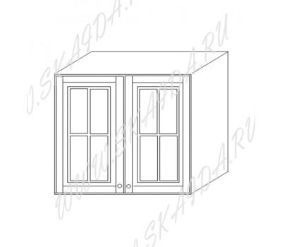 Шкаф 80 навесной (2 двери, стекло)